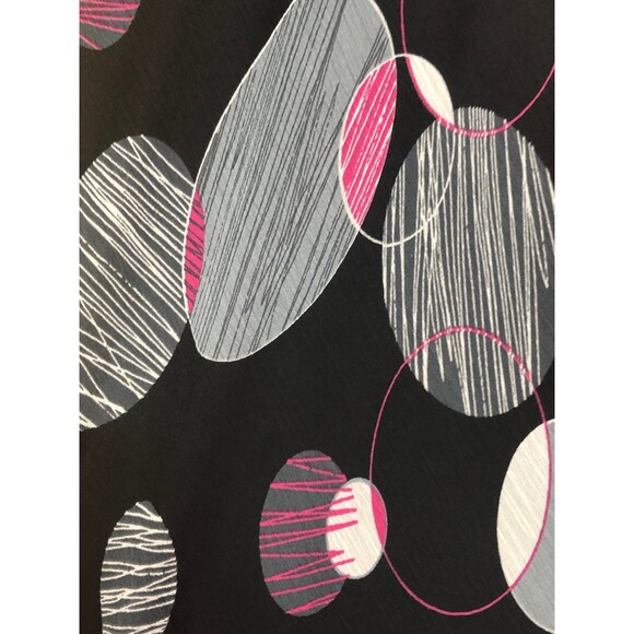 1990s-Y2K MICA Dot Print Adjustable Bust ASYMMETRICALDress W/Flutter Sleeves S-M - Picture 6 of 9